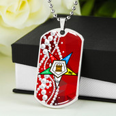 Order of the Eastern Star Military Dog Tag Necklace Pearls Style