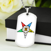 Order of the Eastern Star Military Dog Tag Necklace Shield