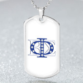 Phi Beta Sigma Military Dog Tag Necklace Greek Diamond
