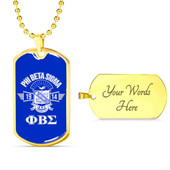 Phi Beta Sigma Military Dog Tag Necklace Shield