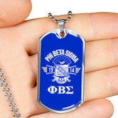 Phi Beta Sigma Military Dog Tag Necklace Shield