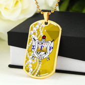 Sigma Gamma Rho Military Dog Tag Necklace Pearl Style