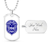 Zeta Phi Beta Military Dog Tag Necklace Crest