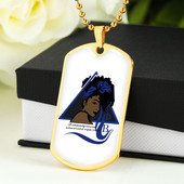 Zeta Phi Beta Military Dog Tag Necklace Dove With Girl