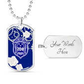 Zeta Phi Beta Military Dog Tag Necklace Symbols Design