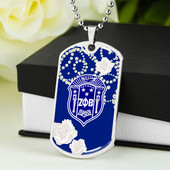 Zeta Phi Beta Military Dog Tag Necklace Symbols Design