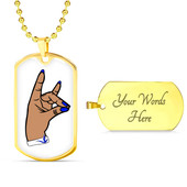 Zeta Phi Beta Military Dog Tag Necklace Hand