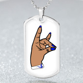 Zeta Phi Beta Military Dog Tag Necklace Hand