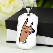 Zeta Phi Beta Military Dog Tag Necklace Hand