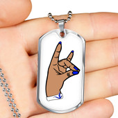 Zeta Phi Beta Military Dog Tag Necklace Hand