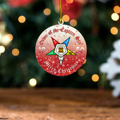 Order of the Eastern Star Acrylic And Wooden Ornament Merry Christmas
