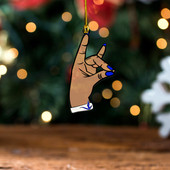 Zeta Phi Beta Acrylic And Wooden Ornament Hand