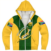 South Africa Sherpa Hoodie Rugby Protea Flower