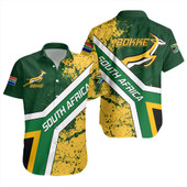 South Africa Short Sleeve Shirt Bokke Flag Gunge Background