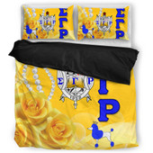 Sigma Gamma Rho Bedding Set Rose Yellow Pearls Design