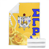 Sigma Gamma Rho Premium Blanket Rose Yellow Pearls Design