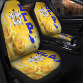 Sigma Gamma Rho Car Seat Covers Rose Yellow Pearls Design