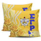 Sigma Gamma Rho Pillow Cover Rose Yellow Pearls Design