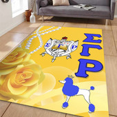 Sigma Gamma Rho Area Rug Rose Yellow Pearls Design