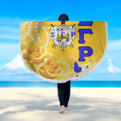 Sigma Gamma Rho Beach Blanket Rose Yellow Pearls Design