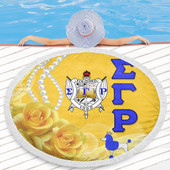 Sigma Gamma Rho Beach Blanket Rose Yellow Pearls Design