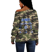 Zeta Phi Beta Off Shoulder Sweatshirt Camouflage Style Greek