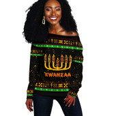 Kwanzaa Off Shoulder Sweatshirt Africa Culture Pattern Christmas