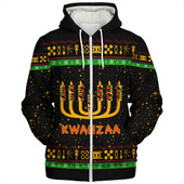 Kwanzaa Sherpa Hoodie Africa Culture Pattern Christmas