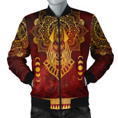Egyptian Bomber Jacket Anubis Pattern In Red