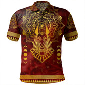 Egyptian Polo Shirt Anubis Pattern In Red