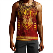 Egyptian Tank Top Anubis Pattern In Red