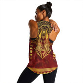 Egyptian Women Tank Anubis Pattern In Red