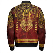 Egyptian Zipper Bomber Jackets Anubis Pattern In Red