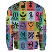 Adinkra Sweatshirt Multi Color Adinkra Symbols