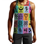 Adinkra Tank Top Multi Color Adinkra Symbols