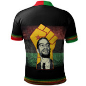 African Polo Shirt - Pan-Africa Malcolm X Power Hand Polo Shirt