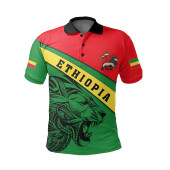 Ethiopia Polo Shirt - Africa Lion Polo Shirt