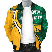 South Africa Zipper Bomber Jacket - African Patterns Springboks Rugby Be Fancy Zipper Bomber Jacket