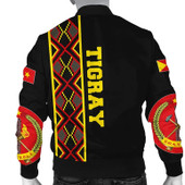 Tigray Zipper Bomber Jacket - African Patterns Tigray Maps Africa Pattern Black Zipper Bomber Jacket