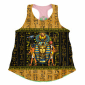 Egyptian Women Racerback Tank - African Patterns Mysteries Of Ancient Egypt Women Racerback Tank