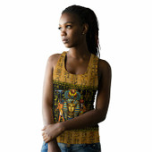 Egyptian Women Racerback Tank - African Patterns Mysteries Of Ancient Egypt Women Racerback Tank