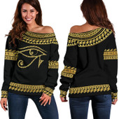 African Women Off Shoulder Sweater - Africa Horus Egypt