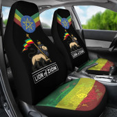 Ethiopia Car Seat Cover - African Patterns Ethiopia Lions Flag Color Car Seat Cover