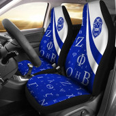 Zeta Phi Beta Car Seat Cover - Sorority Greek Alphabet Symbols Car Seat Cover