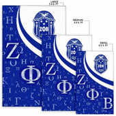 Zeta Phi Beta Area Rug - Sorority Greek Alphabet Symbols Area Rug