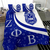 Zeta Phi Beta Bedding Set - Sorority Greek Alphabet Symbols Bedding Set