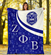 Zeta Phi Beta Blanket - Sorority Greek Alphabet Symbols Blanket