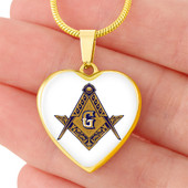 Freemasonry Necklace Heart Masonic Logo