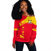 Benin Off Shoulder Sweatshirt Sport Style