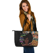 Africa Leather Tote Bag - A Natural Women